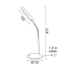 ACA Fotistiko Gafeiou LED Plastiko Lefko me Efkampto Braxiona F13x47.5cm Fusiko Lefko 15205LEDWH