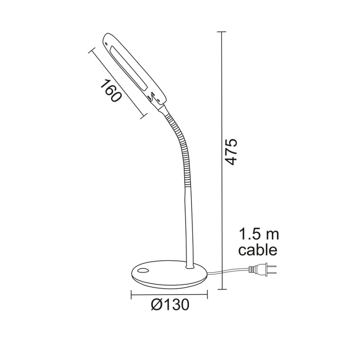 ACA Fotistiko Gafeiou LED Plastiko Lefko me Efkampto Braxiona F13x47.5cm Fusiko Lefko 15205LEDWH