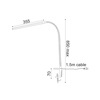 ACA Fotistiko Gafeiou LED Metalliko Lefko me Efkampto Braxiona 7x85cm Fusiko Lefko 16055LEDWHC
