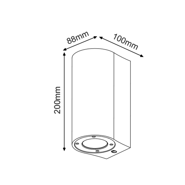 ACA Aplika Toixou Tsimento Lefko Up/Down 2xGU10  8.8X10X20cm MK0522RW