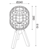 ACA Epitrapezio Fotistiko Metalliko/Xulino 'Prometheus' Mavro/Kafe E27 F24X51ek OD90981T