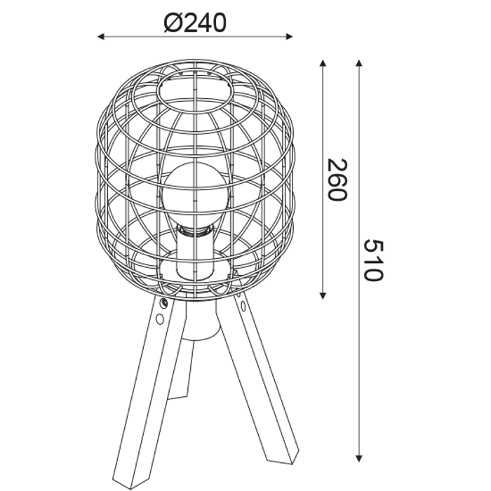 ACA Epitrapezio Fotistiko Metalliko/Xulino 'Prometheus' Mavro/Kafe E27 F24X51ek OD90981T