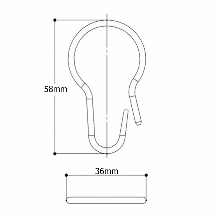 Curtain Hooks Set 12 temaxion Krikos kourtinas metallikos 