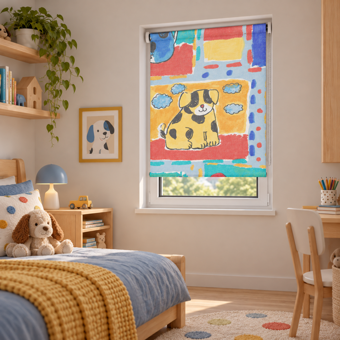 Elite Blinds Roler Olikis Suskotisis (Blackout) Poluxromo 'Puppies' 74082-36