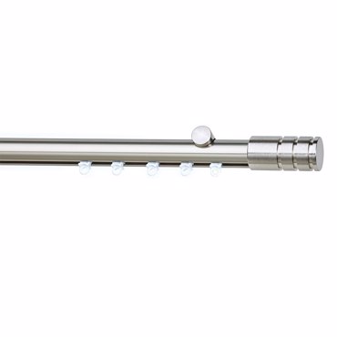 Κουρτινόξυλο Οροφής Μονό Φ25 Soleil S17 Νίκελ Σατινέ