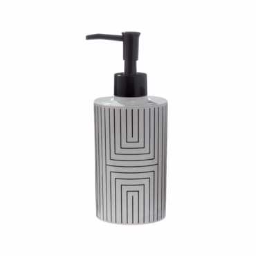 Dimitracas Dispenser SPIRELLA Graphic Πλαστικό Ασπρόμαυρο Φ7.3x18.3cm 02728.001
