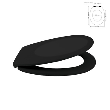 Dimitracas Καπάκι Λεκάνης SPIRELLA Neela Duroplast Μαύρο 37x45cm 03666.003