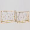 ESTHETI home Set ton 2 Konsola Metalliki Xrusi me Epifaneia Kathrepti 100x30x75cm/90x26.5x70cm 750-27031