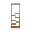 ESTHETI home Rafiera Metalliki/MDF Mavri/Kafe me 10 Rafia 60x33.5x175.5cm 810-00027