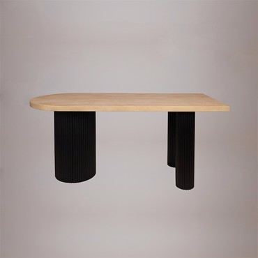 ESTHETI home Τραπέζι Ξύλινο Φυσικό/Μαύρο 180x80x76.5cm 810-00064