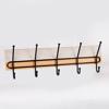 ESTHETI home Kremastra Toixou 5 Theseon Metalliki/Xulini Mavri/Fusiki 60x9x20cm 810-00069