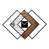 ESTHETI home Roloi Toixou Metalliko/Xulino Fusiko/Mavro/Xruso 63x3.5x42.5cm 813-10004