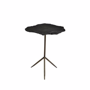 Liberta - Maison PIEDRA Side Table Σκούρο Γκρι/Brass Αντικέ 48x44x60cm 04-0836