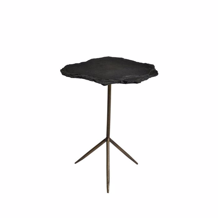 Liberta - Maison PIEDRA Side Table Skouro Ggri/Brass Antike 48x44x60cm 04-0836