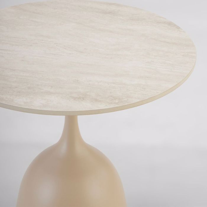 Liberta - Maison EARTH COFFEE TABLE Lefko Me Opsi Marmarou Beige 50x50x54.5cm 52-0021