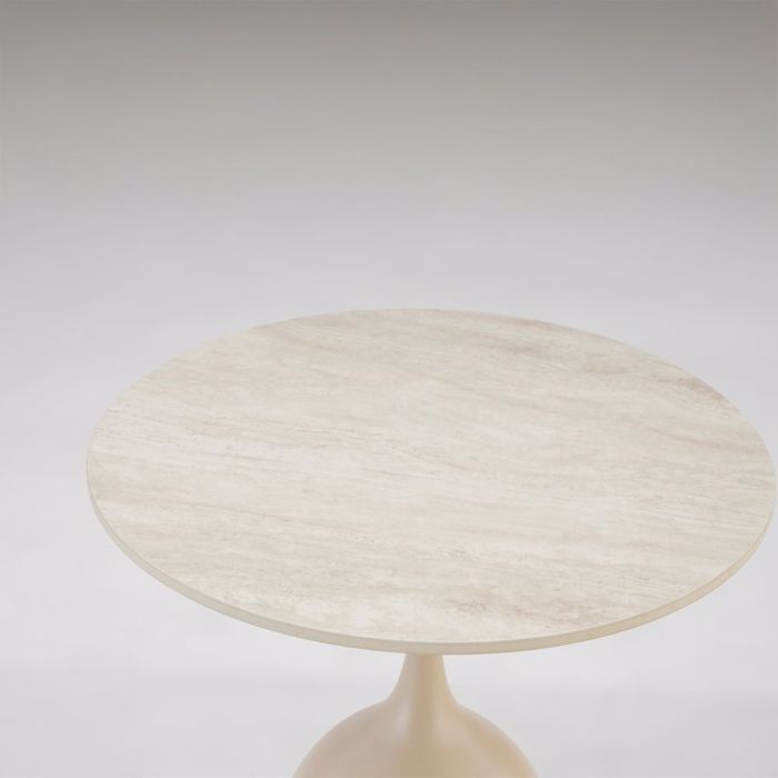 Liberta - Maison EARTH COFFEE TABLE Lefko Me Opsi Marmarou Beige 50x50x54.5cm 52-0021