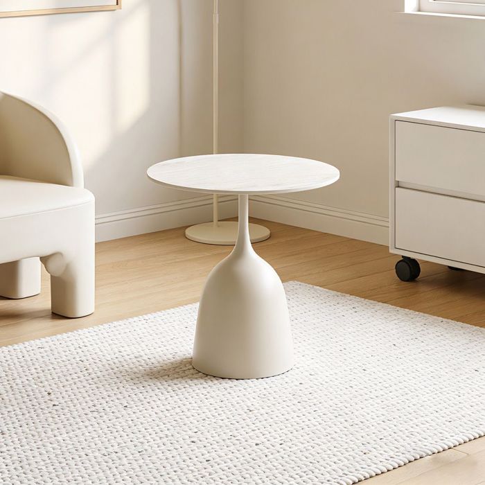 Liberta - Maison EARTH COFFEE TABLE Lefko Me Opsi Marmarou Beige 50x50x54.5cm 52-0021