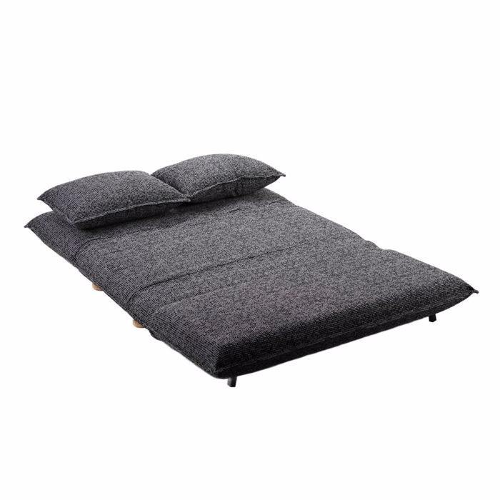 Liberta - Maison FUTON Kanapes Krebati Dithesios Anadiploumenos Ggri Mavro Me Pattern 141x87x76cm 70-0446
