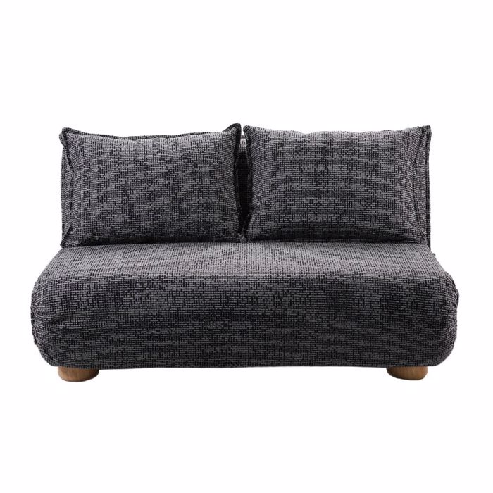 Liberta - Maison FUTON Kanapes Krebati Dithesios Anadiploumenos Ggri Mavro Me Pattern 141x87x76cm 70-0446
