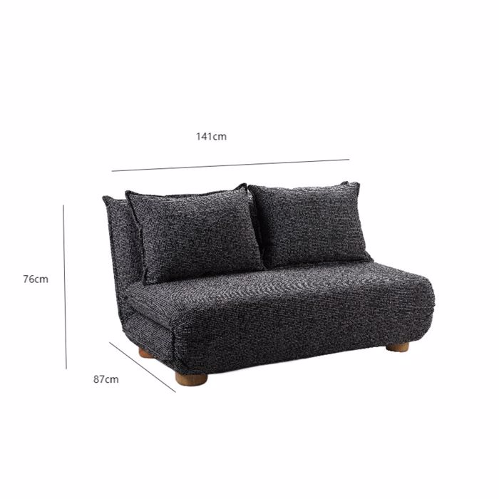 Liberta - Maison FUTON Kanapes Krebati Dithesios Anadiploumenos Ggri Mavro Me Pattern 141x87x76cm 70-0446