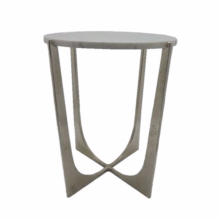 Liberta - Maison DION Side Table Asimi Nickel/Lefko F40.75x56cm 04-1021