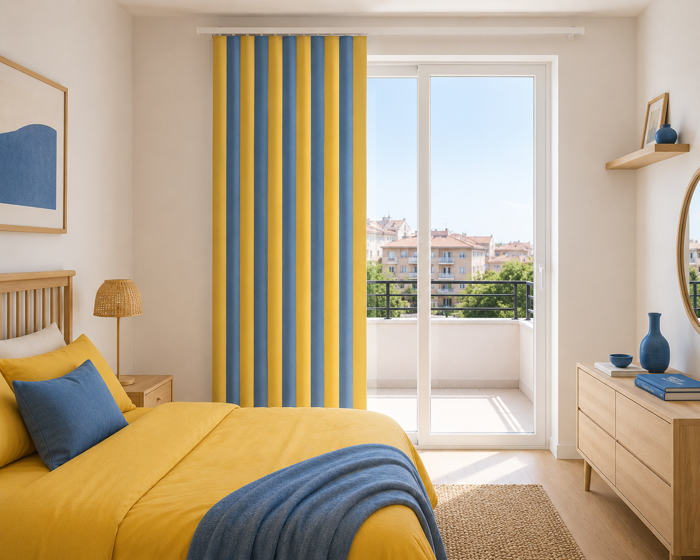 Saint Clair Kourtina Lemon Blue Stripes 160X240