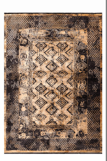 Tzikas Carpets Σετ Χαλιά KARMA Μπεζ/Καφέ/Γκρι/Χρυσό 70x150/70x235 00156-975