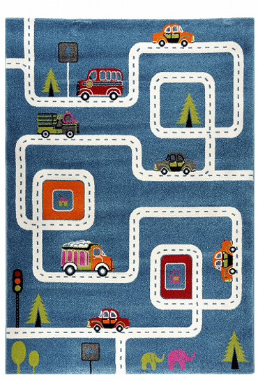 Tzikas Carpets Στρογγυλό Παιδικό Χαλί DIAMOND Μπλε Φ160cm 11556-030