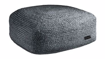 Guy Laroche Πούφ από Γιούτα Boho Anthracite 50x50x25cm