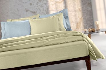 Guy Laroche Υπέρδιπλο Σεντόνι Easy Iron με Λάστιχο Color Plus Olive 160x200cm