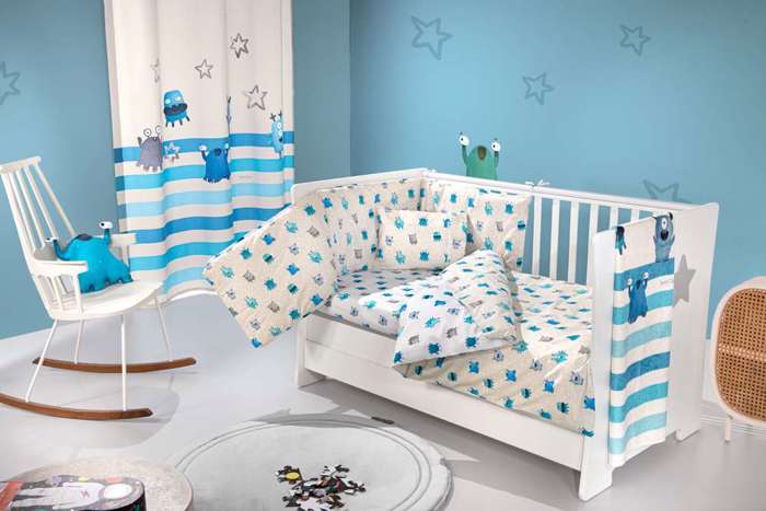 Saint Clair Set Brefika Sentonia 115x170cm kai Maxilarothiki 30x40cm Monsters Blue