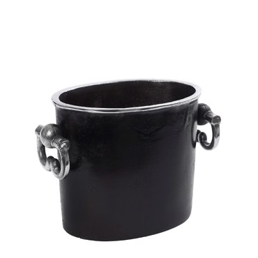 Σαμπανιέρα Οβάλ Αλουμινίου Μαύρη 29x16x20cm FLA322 Espiel