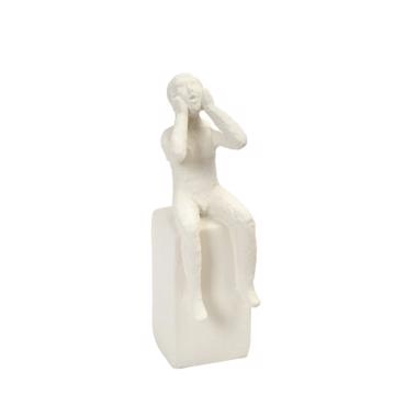 Καθιστή Φιγούρα σε Βάση Resin Λευκή 8.5x6x19cm RAH109K4 Espiel