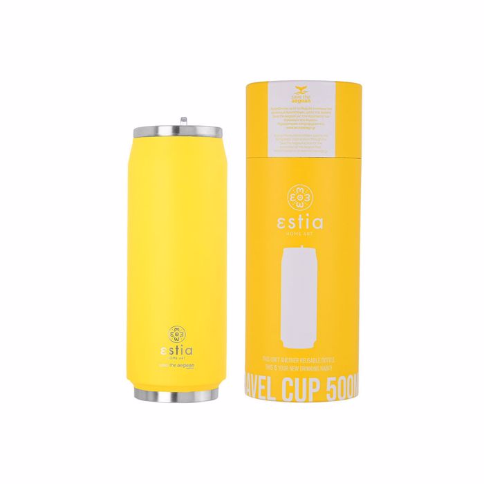 Estia Thermos Travel Cup Save The Aegean 500ml Pineapple Yellow 01-10324