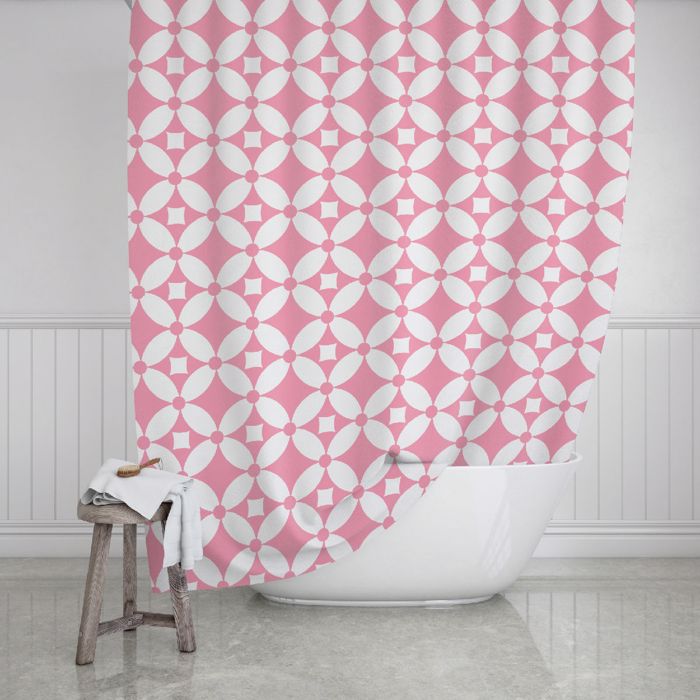 Estia Kourtina Baniou Adiabroxi Poluesteriki 180X200cm Flower Life Pink 02-11802