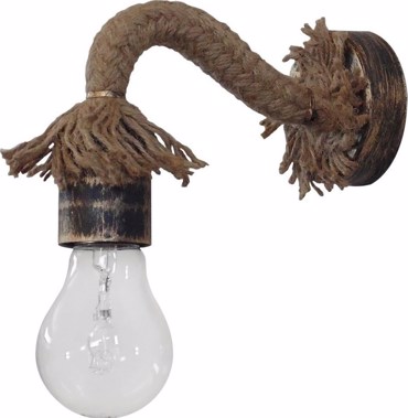 Heronia Απλίκα Τοίχου Πλαστικό/Σχοινί UT-25AP ROPE Μπρονζέ E27 15Χ10cm 31-0579