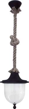 Heronia Kremasto Fotistiko Exoterikou Xorou Plastiko/Gyali/Sxoini LP-810K ROPE UT Mavro E27 19,5X75cm 31-0986
