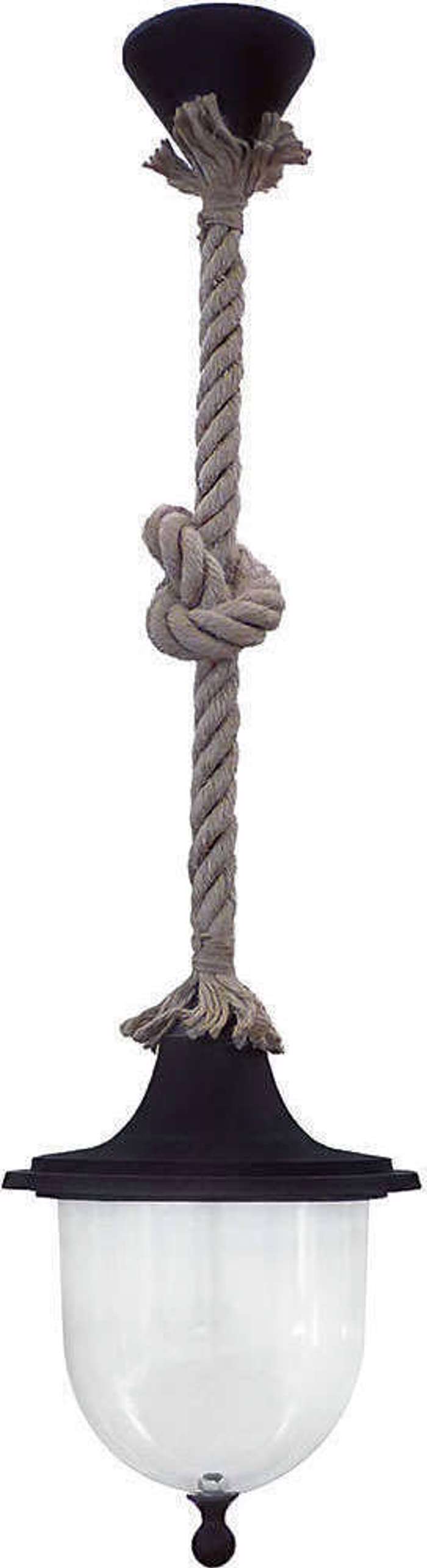 Heronia Kremasto Fotistiko Exoterikou Xorou Plastiko/Gyali/Sxoini LP-810K ROPE UT Mavro E27 19,5X75cm 31-0986