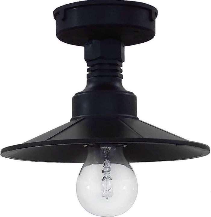Heronia Fotistiko Orofis Exoterikou Xorou Plastiko LP-150CE -S Mavro E27 18X14cm 11-0147
