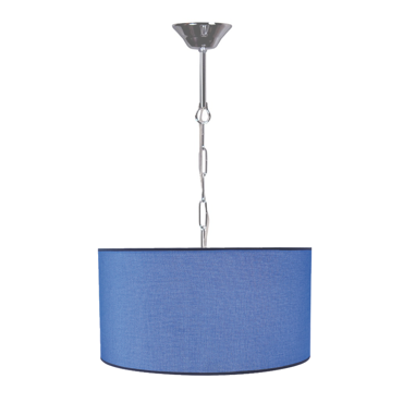 Heronia Κρεμαστό Φωτιστικό Οροφής Μονόφωτο Υφασμάτινο Γαλάζιο Φ40cm Ε27 