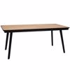 Iliadis Trapezi Xulino me Mavra Metallika Podia 180x90x77cm 88202