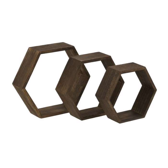 Inart Set ton 3 Rafaki Toixou Xulino Kafe 38X10X33 6-70-861-0007