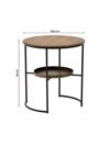 Inart Trapezi Saloniou Metalliko/Xulino Fusiko/Mavro F62X66 3-50-153-0032