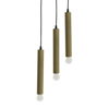 Inart Fotistiko Orofis 3foto Metalliko Mavro/Xruso E27 25X25X85 6-10-584-0049