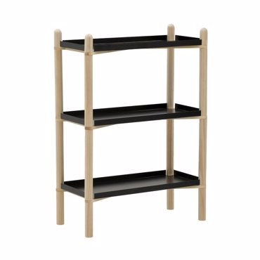 Inart Ραφιέρα Ξύλινη/Μεταλλική Natural/Μαύρη 60Χ30Χ86 6-50-861-0017