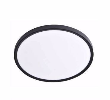 Inlight Πλαφονιέρα οροφής LED 18W 3CCT (by switch on base) σε μαύρη απόχρωση Φ23x2.5cm (42036-E-Black)