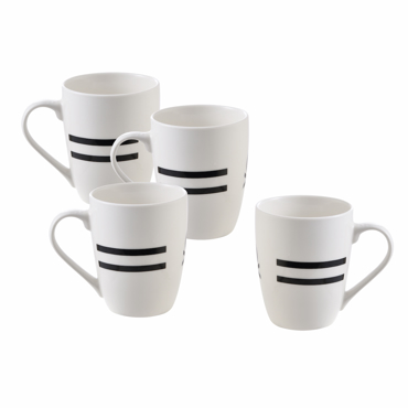 BENETTON Σετ 4 Τεμάχια Κούπα Πορσελάνης 360ml BLACK+WHITE BE-0258 BGBE000258