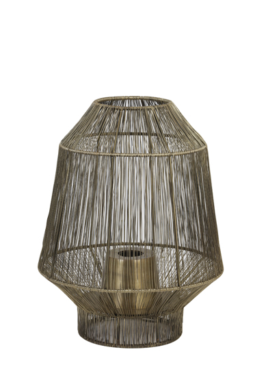 l'arte Επιτραπέζιο Φωτιστικό 'Venezia' Μονόφωτο Μεταλλικό Αντικέ Μπρονζέ Ε27 Φ30x38cm