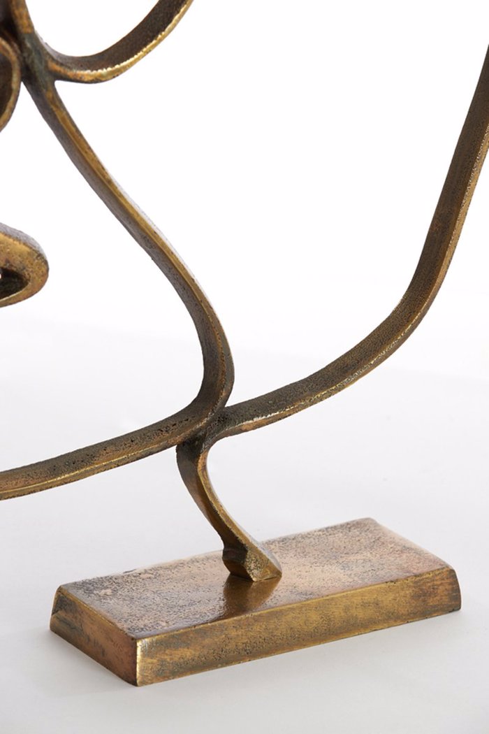 l'arte Epitrapezio Diakosmitiko 'Brace' Metalliko Antike Bronze 43x8x45cm