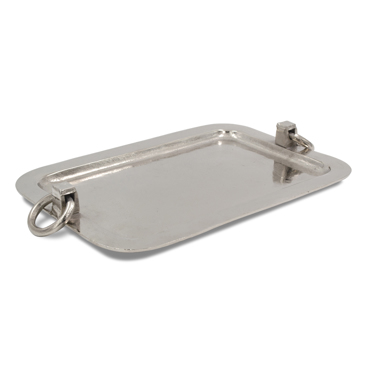 Liberta - Maison HANDLES Δίσκος Διακόσμησης Αλουμινίου Ασημί 46x32x6cm 013731